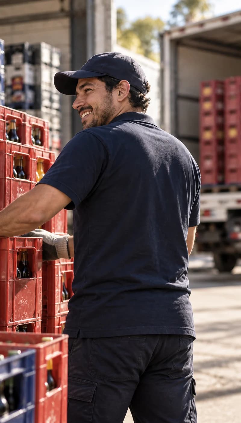 Imagen ilustrativa de un trabajador de reparto en una bodega