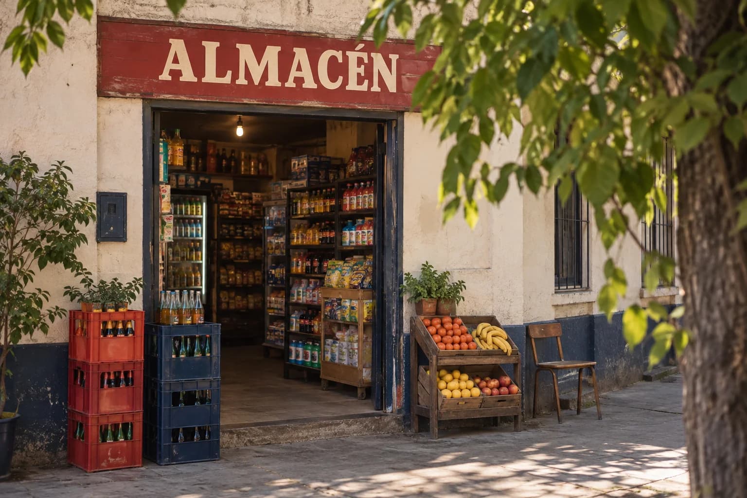 Imagen generada de un almacén de barrio en Santiago